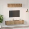 vidaXL TV-Schrankset Wandmontiert 4 pcs Artisan-Eiche Holzwerkstoff