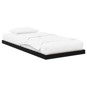 vidaXL Bodenbettrahmen Schwarz Eichen-Optik 71,5 x 190 cm