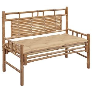 vidaXL Gartenbank mit Auflage 120 cm Bambus