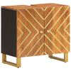 vidaXL 3-tlg. Badschrank-Set Braun und Schwarz Massivholz Mango
