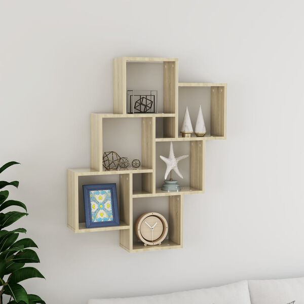 vidaXL W&uuml;rfelregal Sonoma-Eiche 78x15x93 cm Holzwerkstoff