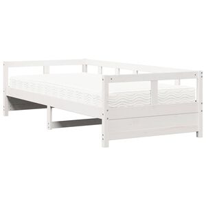 vidaXL Tagesbett mit Matratze Wei&szlig; 90x200 cm Massivholz Kiefer