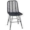 vidaXL Esszimmerstuhl 2 pcs Schwarz 44 x 47 x 85 cm Rattan und Eisen