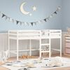 vidaXL Kinderhochbett mit Leiter Wei&szlig; 90x200 cm Massivholz Kiefer