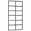 vidaXL Schiebet&uuml;r ESG-Glas und Aluminium 102x205 cm Schwarz