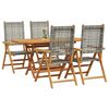 vidaXL Garten Essgruppe 5 pcs Grau Massivholz Akazie