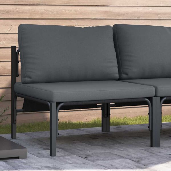 vidaXL Gartenm&ouml;bel mit Kissen Anthrazit 80 x 80 x 71 cm Stahl