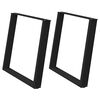 vidaXL Esstischbeine U-Form 2 Stk. Schwarz 100x(72-73) cm Stahl