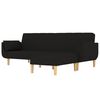 vidaXL Schlafsofa 2-Sitzer mit Hocker & Zwei Kissen Schwarz Stoff