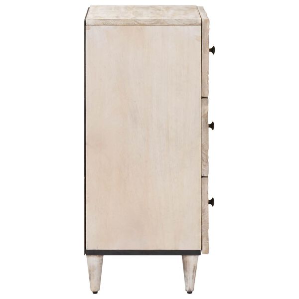vidaXL Sideboard mit Speicher Wei&szlig; 40 x 33,5 x 75 cm Massivholz Mango