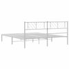 vidaXL Bettgestell mit Kopfteil Metall Wei&szlig; 193x203 cm