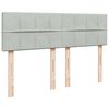 vidaXL Boxspringbett mit Matratze Hellgrau 160x200 cm Samt