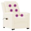 vidaXL Massagesessel mit Aufstehhilfe Creme Kunstleder