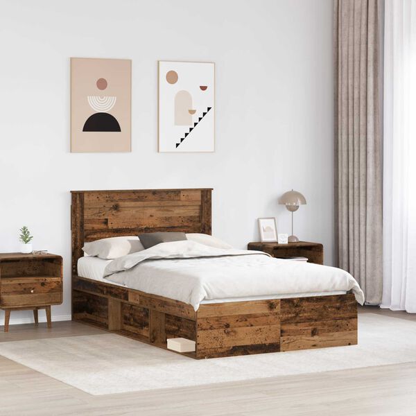 vidaXL Bettrahmen Altholz 120 x 200 cm Massives Kiefernholz
