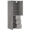 vidaXL Highboard Grau Sonoma 69,5x34x180 cm Holzwerkstoff
