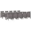 vidaXL Garten Essgruppe 11 stk. Hellgrau Poly Rattan