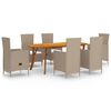 vidaXL 7-tlg. Garten-Essgruppe Beige