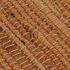 vidaXL Handgewebter Chindi-Teppich Leder 160 x 230 cm Hellbraun