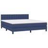 vidaXL Boxspringbett mit Matratze & LED Blau 180x200 cm Stoff