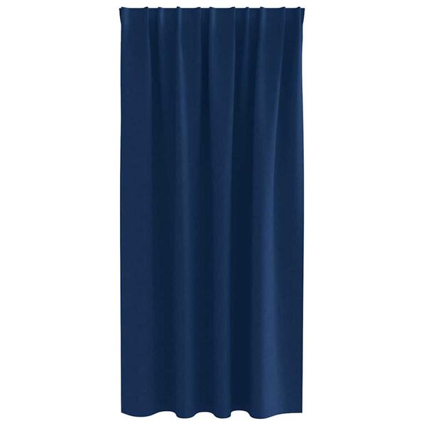 vidaXL Verdunkelungs-Vorh&auml;nge mit Ringen 2 pcs Dunkelblau 175 x 140 cm