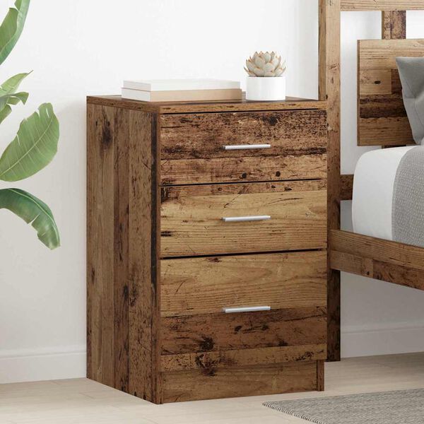 vidaXL Nachttisch mit Schubladen Altholz 40 x 40 x 63 cm Holzwerkstoff