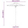 vidaXL Garten-Sonnenschirm Dunkelgrau &Oslash; 270 x 260 cm Bambus