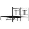 vidaXL Bettgestell mit Kopfteil Metall Schwarz 150x200 cm