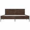 vidaXL Bettgestell Braun Eichen-Optik 120x190 cm Holzwerkstoff Metall