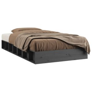 vidaXL Massivholzbett Grau 75x190 cm