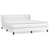 vidaXL Boxspringbett mit Matratze Wei&szlig; 160x200 cm Kunstleder