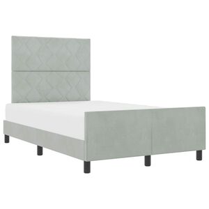 vidaXL Boxspringbett mit Kopfteil Hellgrau 120 x 200 cm Samt