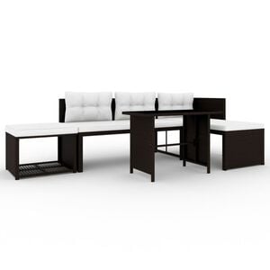 vidaXL 4-tlg. Garten-Lounge-Set Poly Rattan Braun