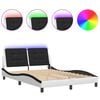 vidaXL Bettgestell mit LED ohne Matratze "Zadar" Wei&szlig; und Schwarz 140x190 cm