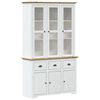 vidaXL Highboard BODO Weiß Braun 115,5x43x200,5 cm Massivholz Kiefer