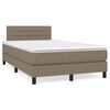 vidaXL Boxspringbett mit Matratze Taupe 120x190 cm Stoff