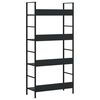 vidaXL B&uuml;cherregal 4 Regalb&ouml;den Schwarz 60&times;27,6&times;124,5 cm Holzwerkstoff