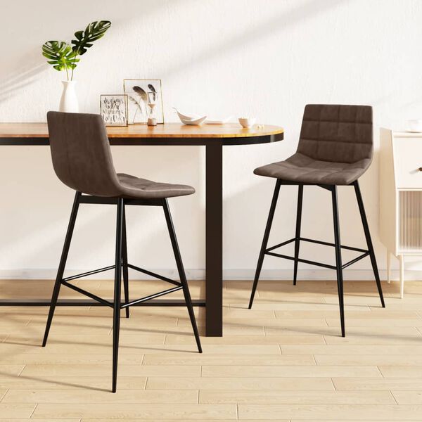 vidaXL Barhocker 2 Stk. Dunkelbraun Kunstleder