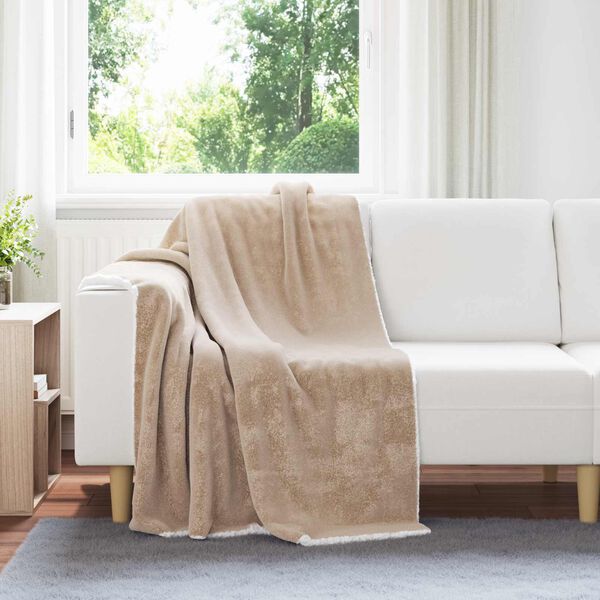 vidaXL &Uuml;berwurfdecke Kamel 130 x 150 cm Fleece