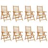 vidaXL Gartenstuhl Verstellbar 8 Stk. Beige Massivholz Akazie