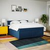 vidaXL Boxspringbett mit Matratze Blau 180x200 cm Stoff