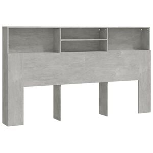vidaXL Bett-Kopfteil mit Ablagen Betongrau 180x19x103,5 cm