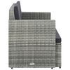 vidaXL 2-Sitzer-Gartensofa mit Auflagen Grau Poly Rattan