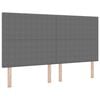 vidaXL LED Kopfteil mit LED-Lichtleisten Hellgrau 180 cm Polyester