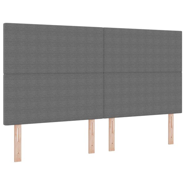 vidaXL LED Kopfteil mit LED-Lichtleisten Hellgrau 180 cm Polyester