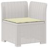 vidaXL 1-Sitzer Garten-Sofa mit Kissen Rattan-Look PP Wei&szlig;