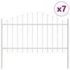 vidaXL Gartenzaun 7 pcs Wei&szlig; 170 x 140 cm Pulverbeschichteter Stahl