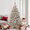 vidaXL K&uuml;nstlicher Weihnachtsbaum Gr&uuml;n und Wei&szlig; 180 cm PVC und Metall
