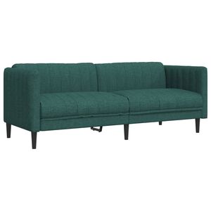vidaXL Sofa 3-Sitzer Dunkelgr&uuml;n Stoff