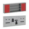 vidaXL Werkbank mit Schubladen 8 pcs Rot Ingenieure Holz und Stahl