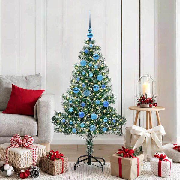 vidaXL K&uuml;nstlicher Weihnachtsbaum beschneit mit LED Licht 150 cm